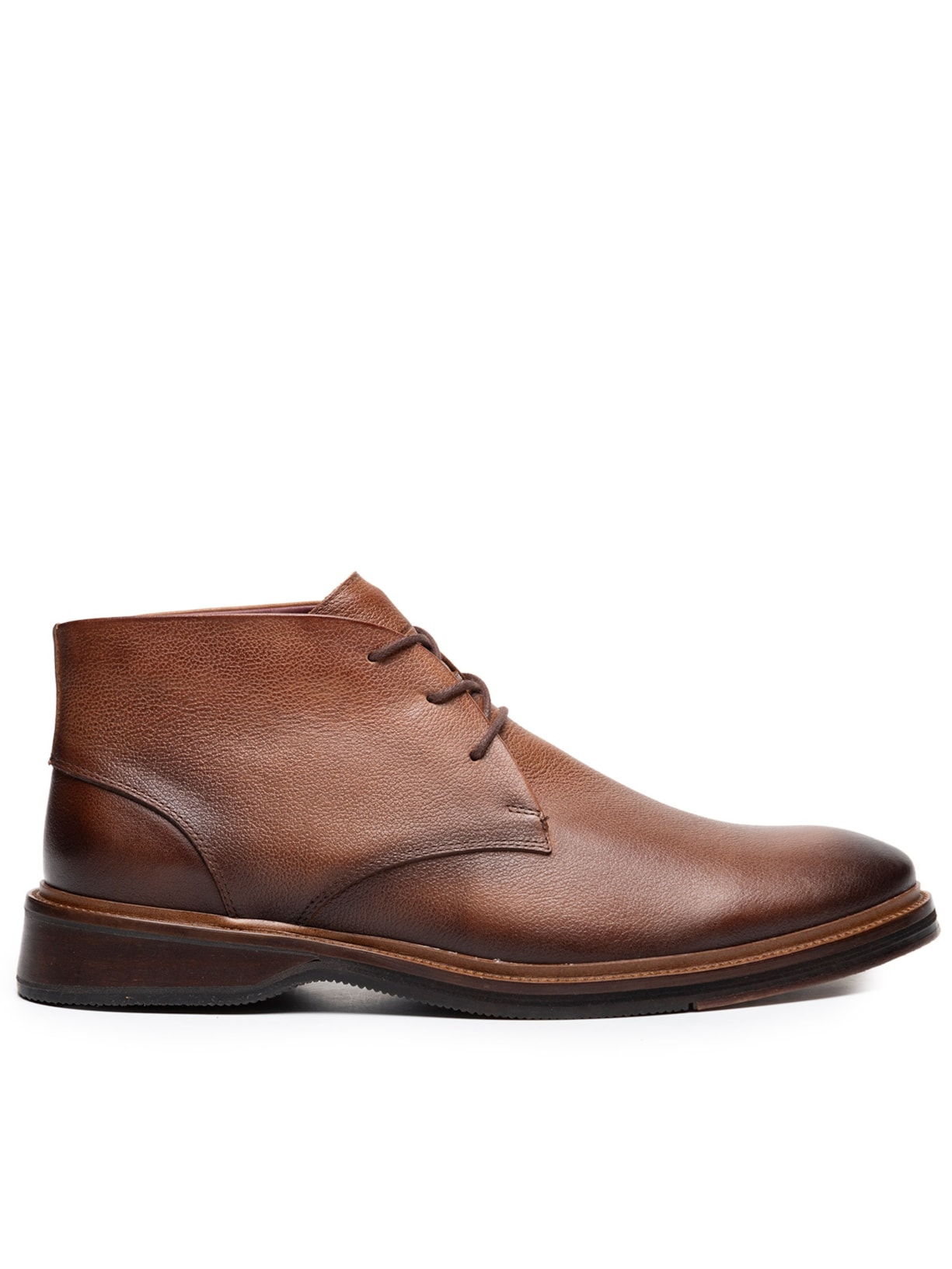 Bota Masculina Casual Confy Em Couro - Marrom