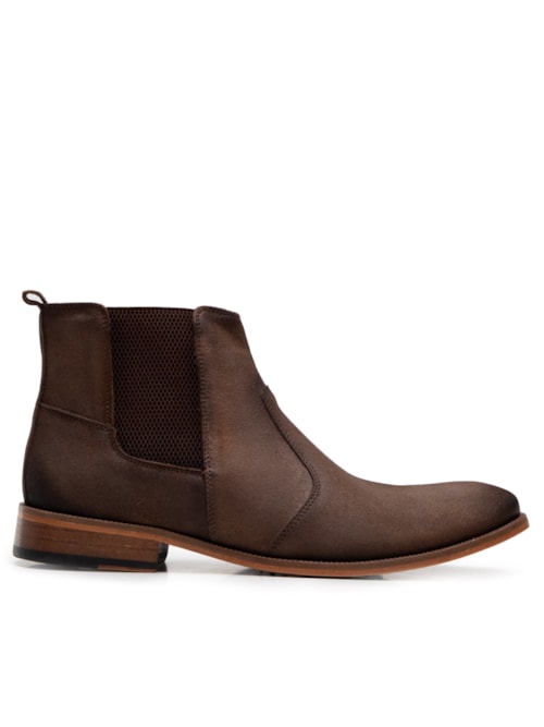 Bota Masculina Chelsea Camurça - Marrom