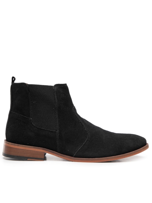 Bota Masculina Chelsea Camurça - Preto