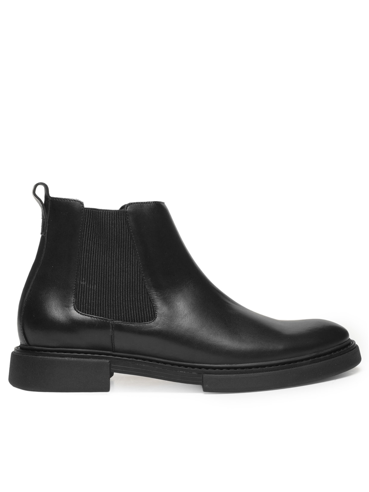 Bota Masculina Chelsea Com Sola Block Em Couro - Preto