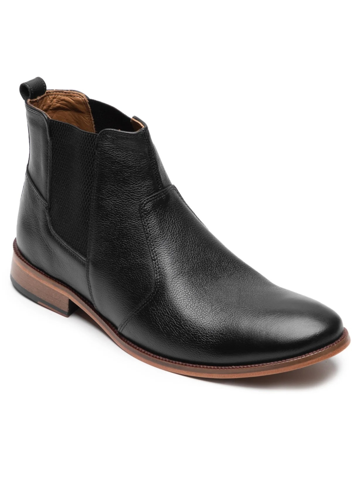 Bota Masculina Chelsea Couro Preto '2 Essential