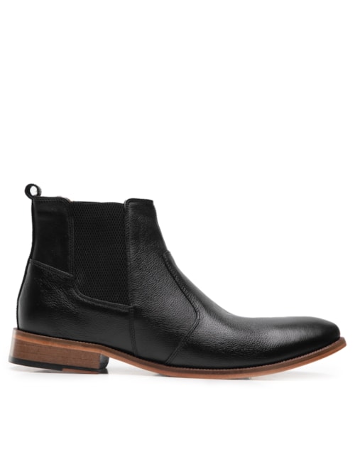 Bota Masculina Chelsea Couro - Preto