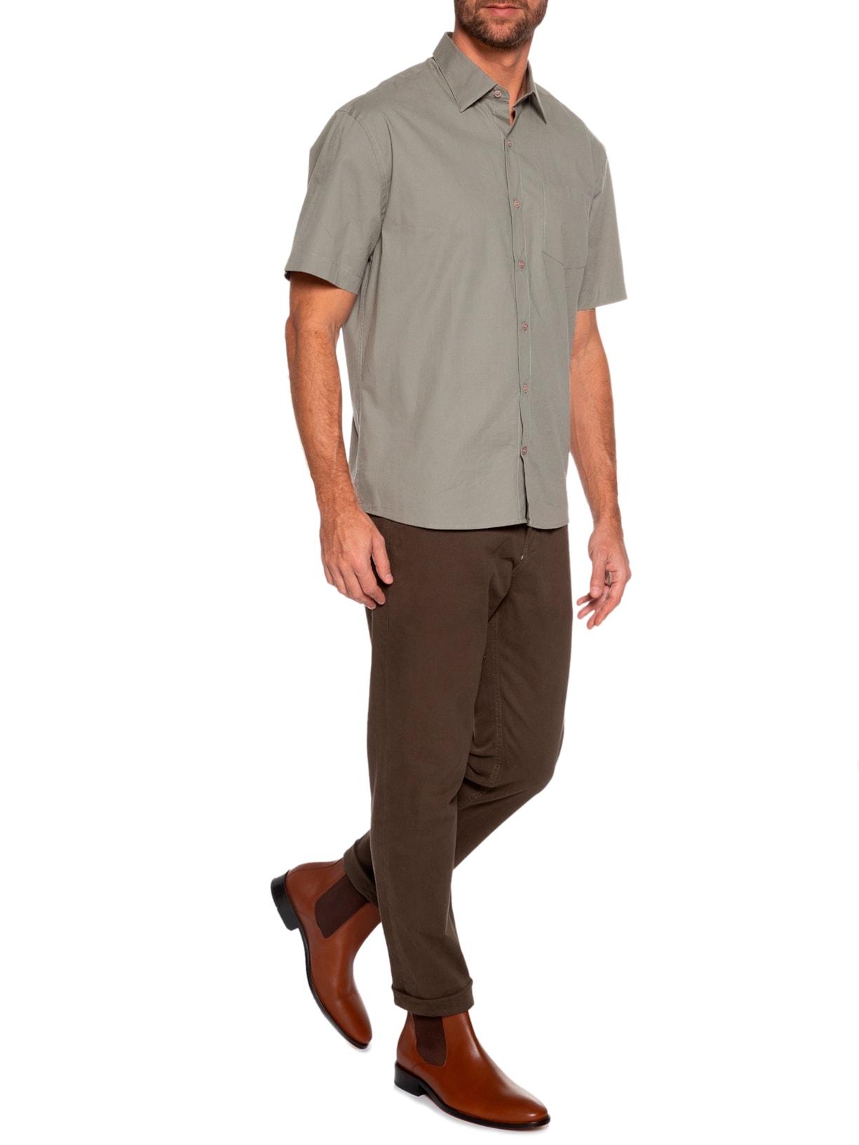 Bota Masculina Chelsea Marrom Trecolli