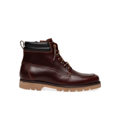 Bota Masculina Moc Toe Em Couro Legitimo - Marrom