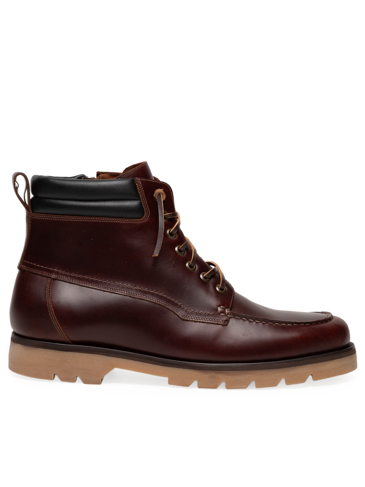 Bota Masculina Moc Toe Em Couro Legitimo - Marrom