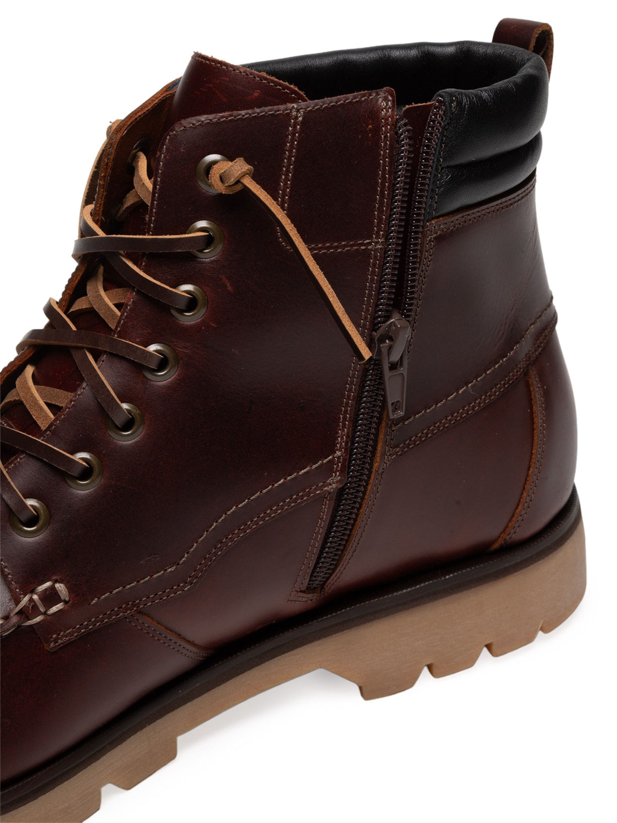 Bota Masculina Moc Toe Em Couro Legitimo Marrom '2 Essential