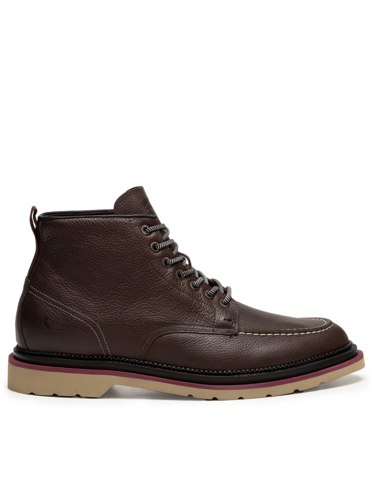 Bota Masculina Salto Alto Couro Graxo Vacum - Marrom