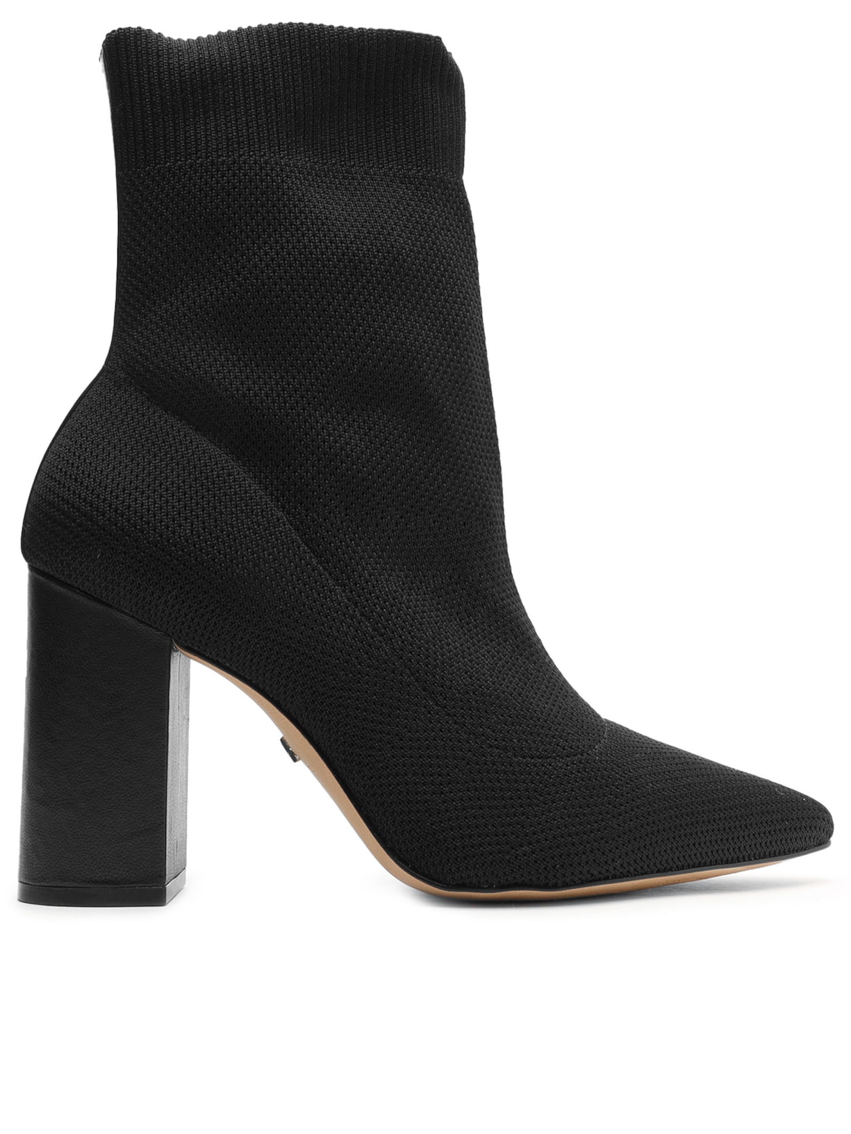 Bota Skinny Knit Salto Bloco Helena - Preto