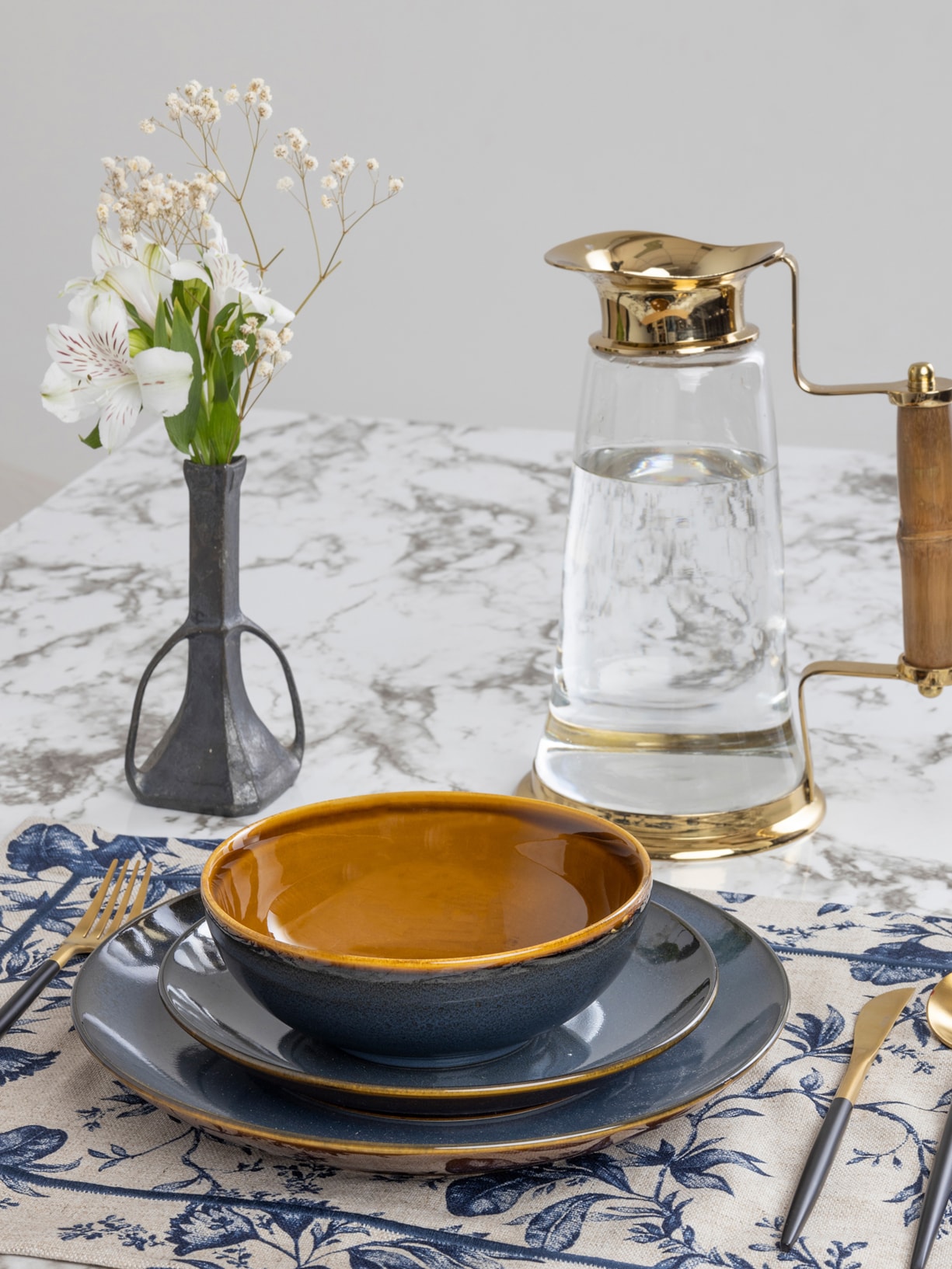 Bowl Em Cerâmica 1 Peça Azul '2Home