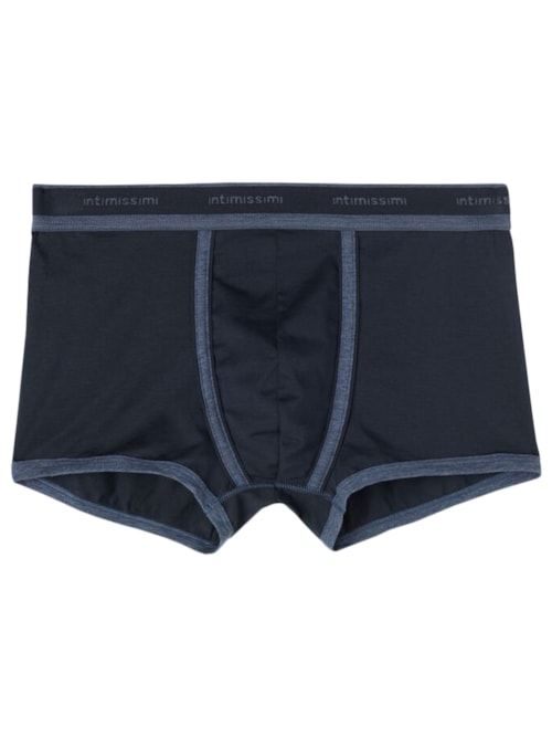 Boxer Em Algodão Supima® Elasticizado Com Logotipo - Azul