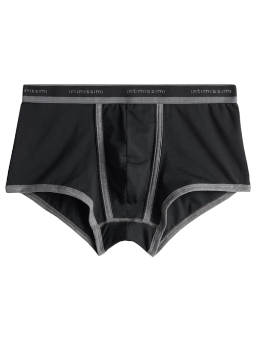Boxer Em Algodão Supima® Elasticizado Com Logotipo - Cinza