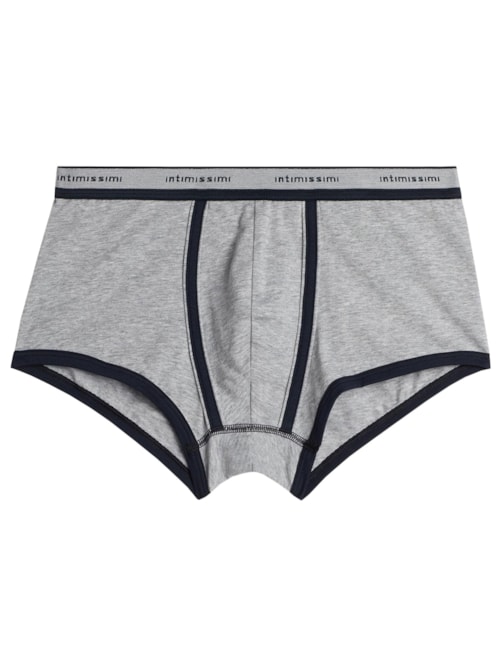 Boxer Em Algodão Supima® Elasticizado Com Logotipo - Cinza