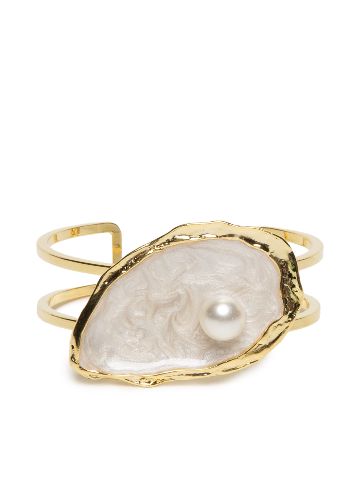 Bracelete Feminino Aro Duplo Ostra - Dourado