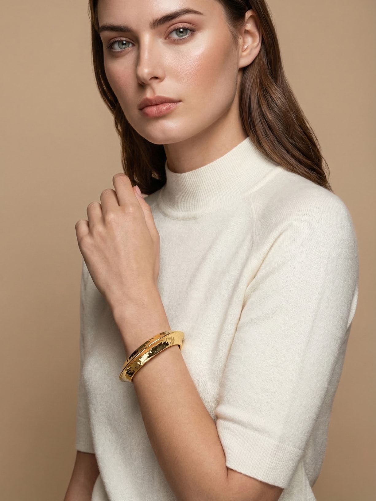 Bracelete Feminino Fino Texturizado Dourado '2Essential