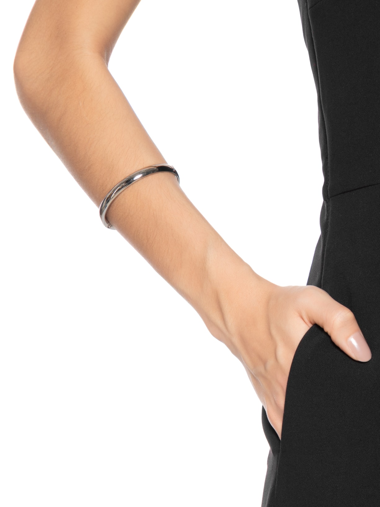 Bracelete Feminino Fita Oval Prateado Andressa Delamuta