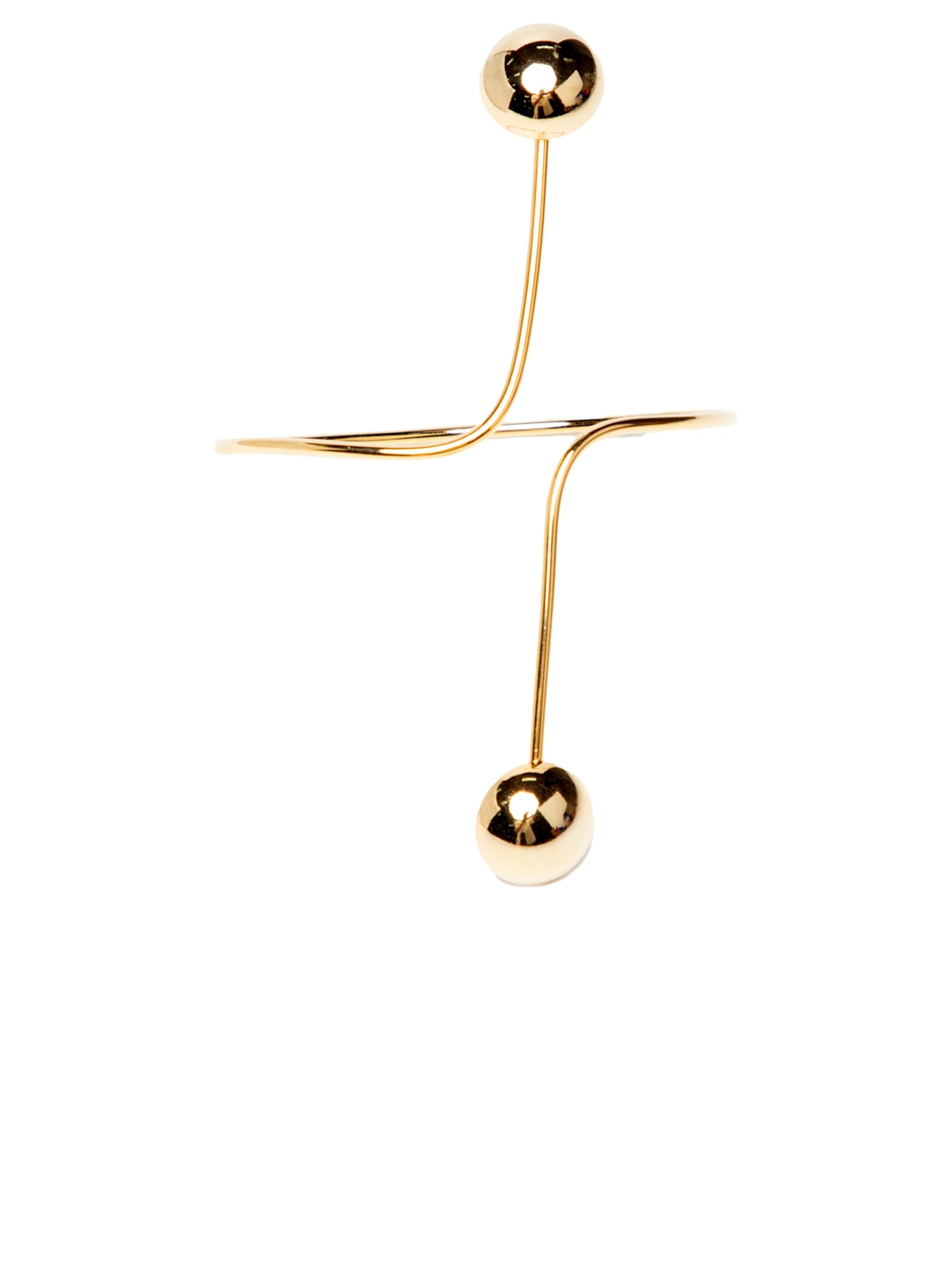 Bracelete Feminino Geométrico Com Detalhes Redondos - Dourado