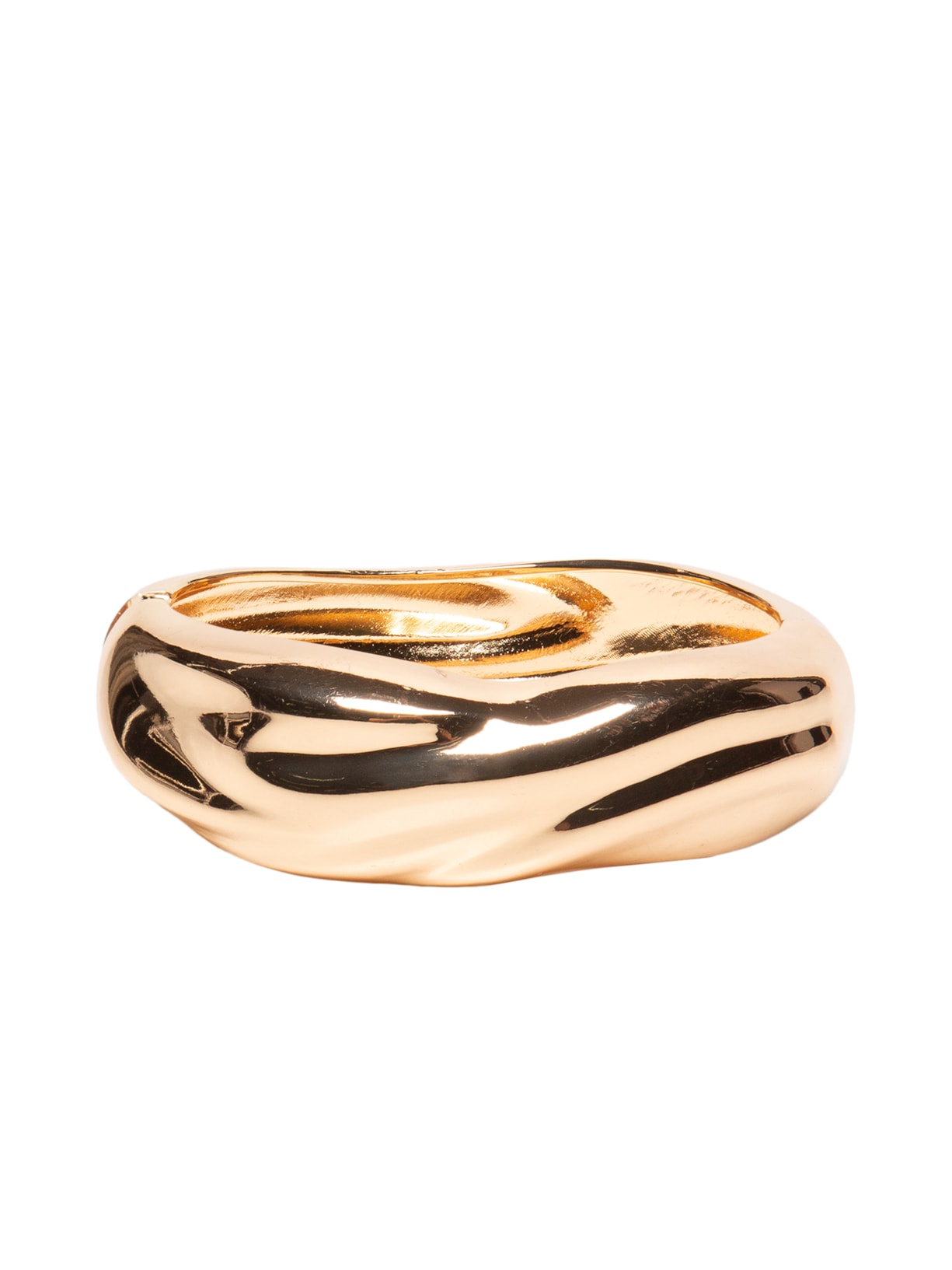 Bracelete Feminino Orgânico Em Metal Dourado '2Essential