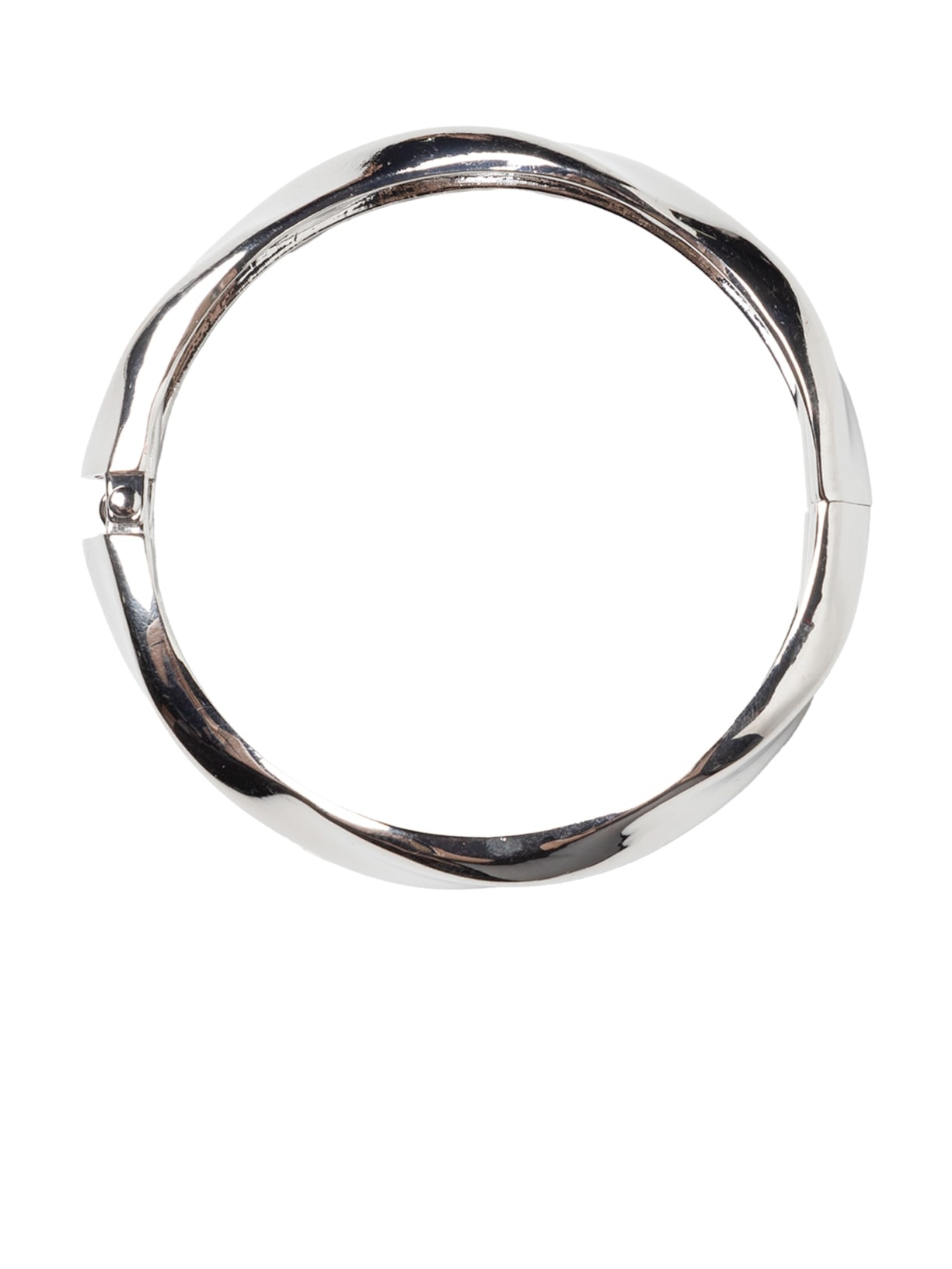 Bracelete Feminino Redondo Torcido Prateado Basiq