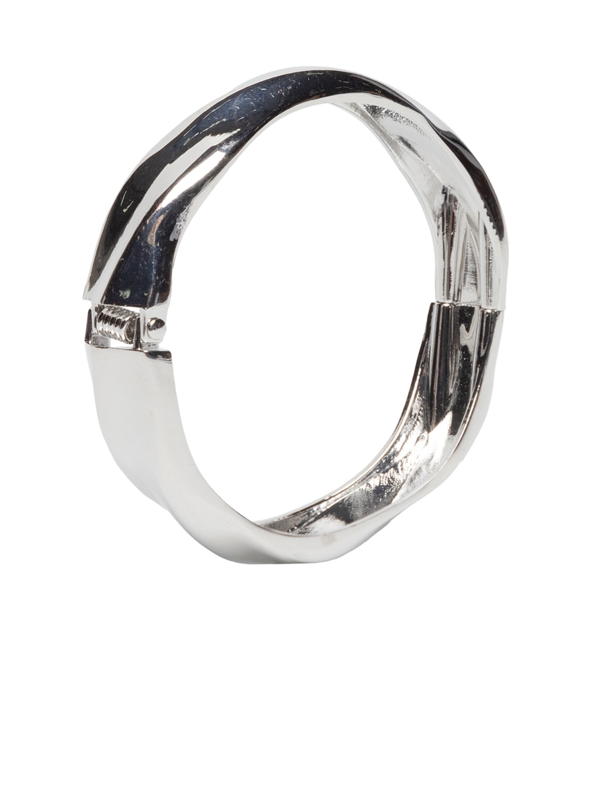 Bracelete Feminino Redondo Torcido Prateado Basiq