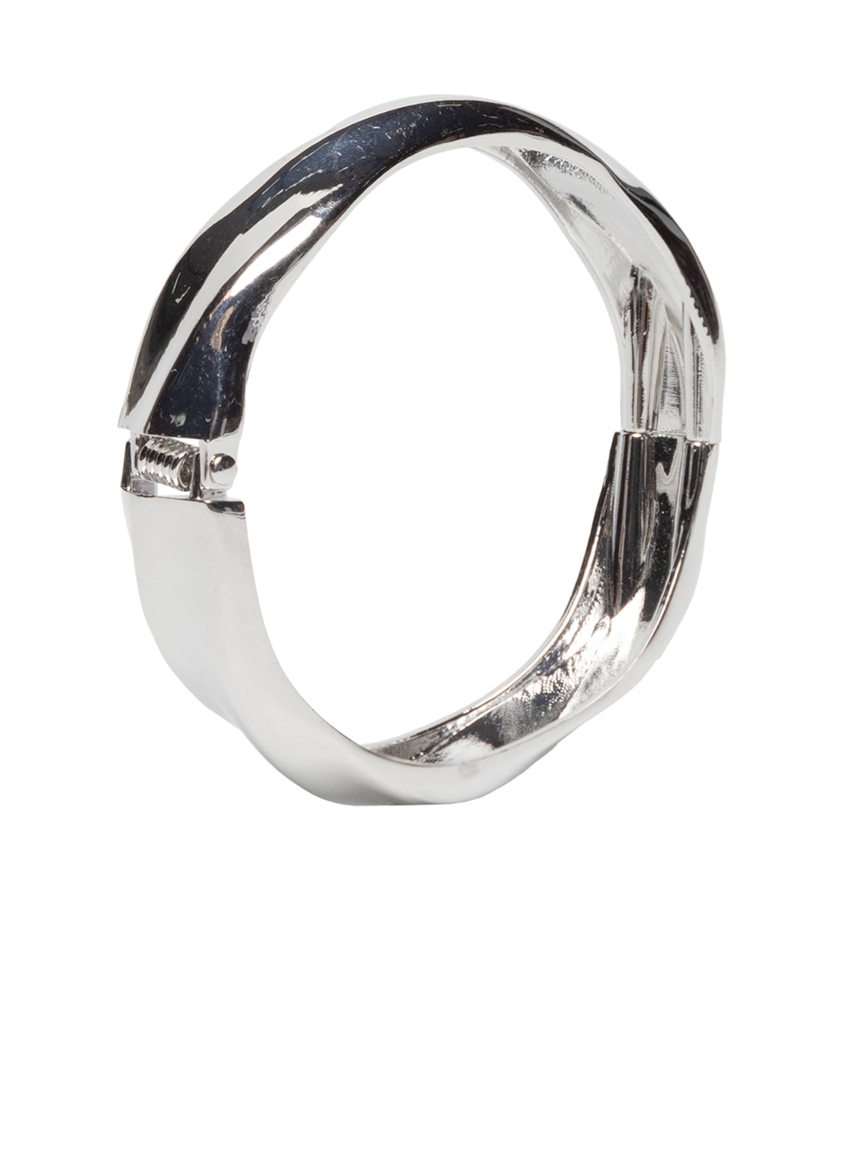 Bracelete Feminino Redondo Torcido Prateado Basiq