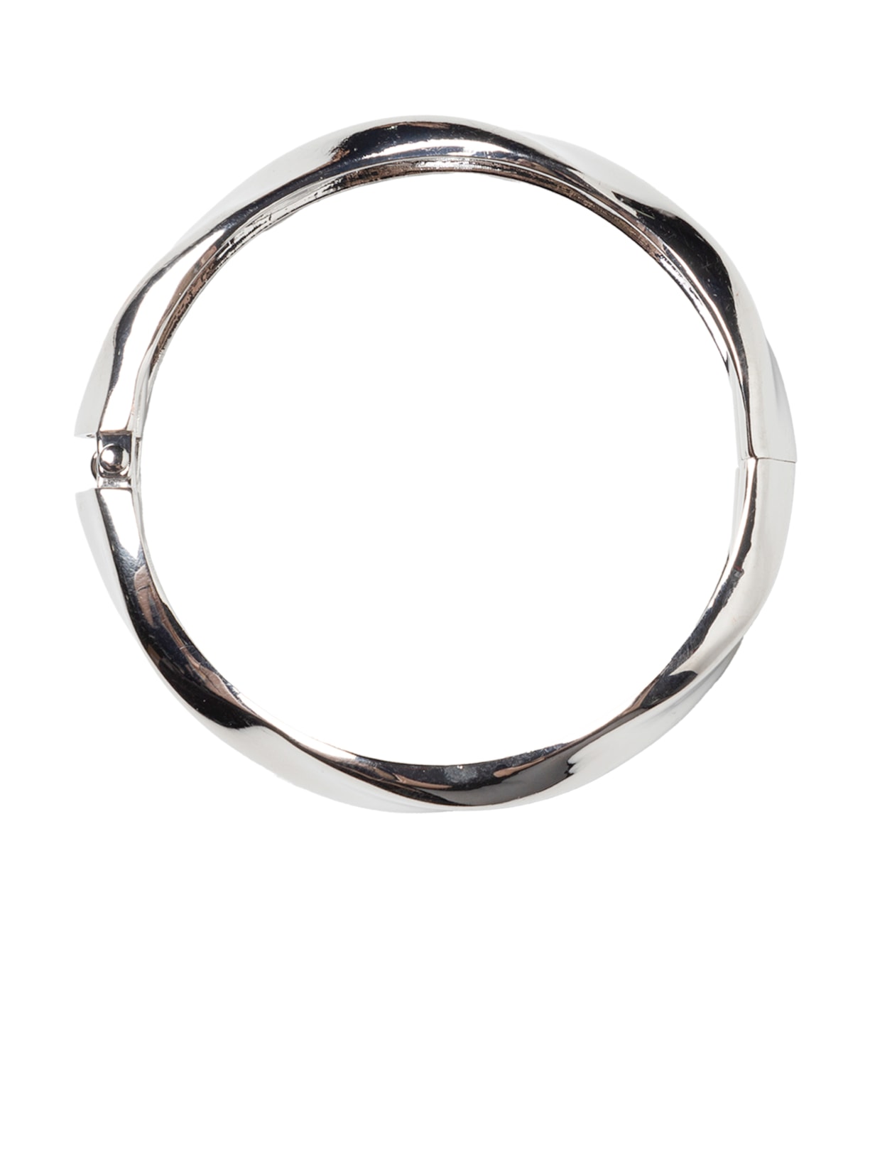 Bracelete Feminino Redondo Torcido Prateado Basiq