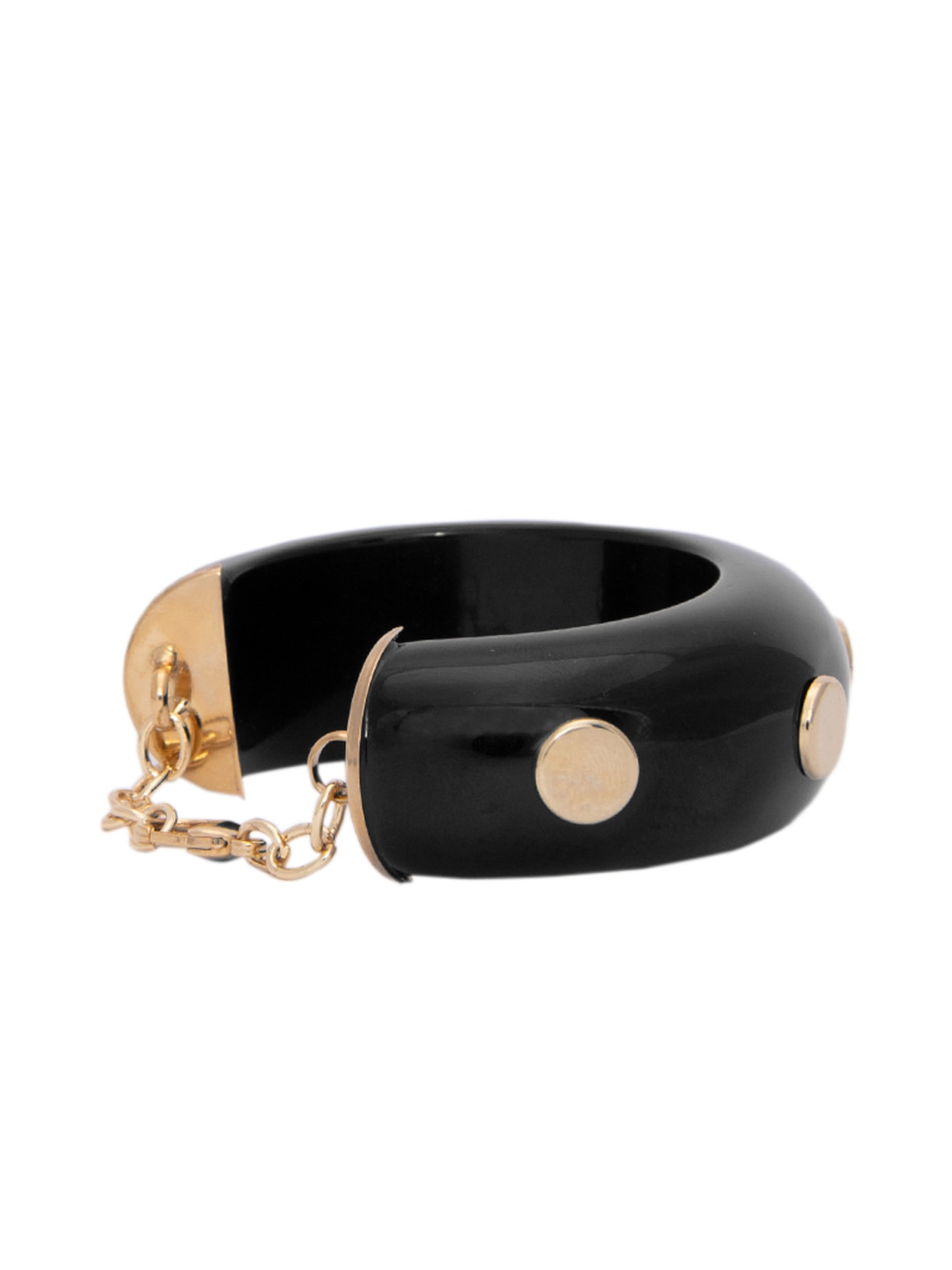 Bracelete Feminino Resina Placas Metal Preto Maria Filó