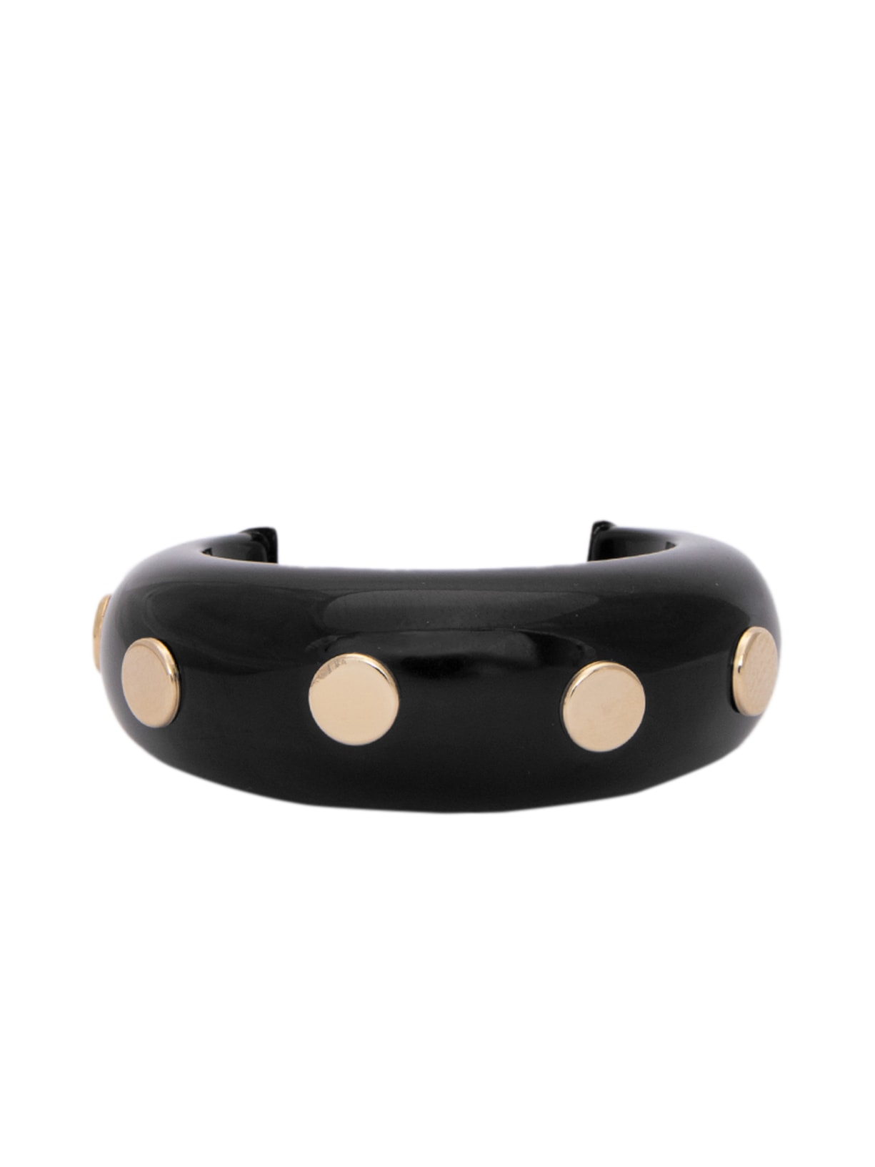 Bracelete Feminino Resina Placas Metal - Preto