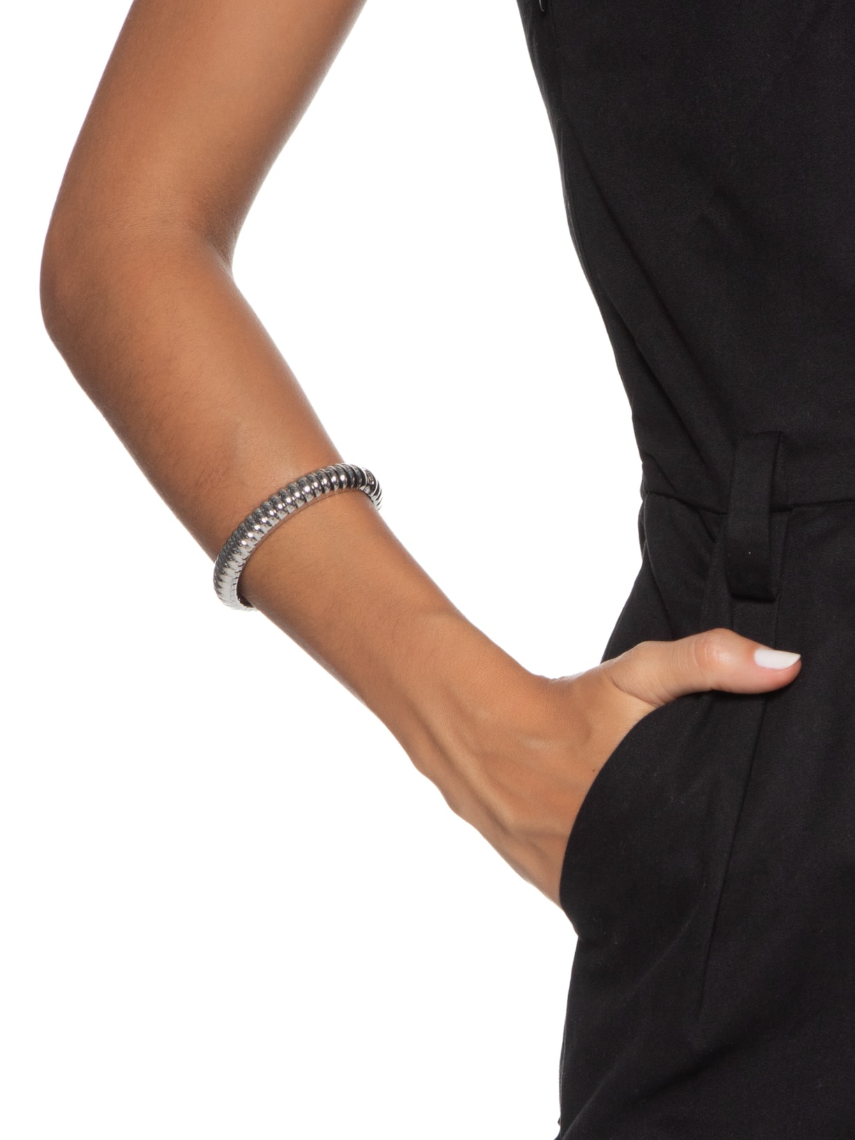 Bracelete Feminino Texturizado Prata Market 33