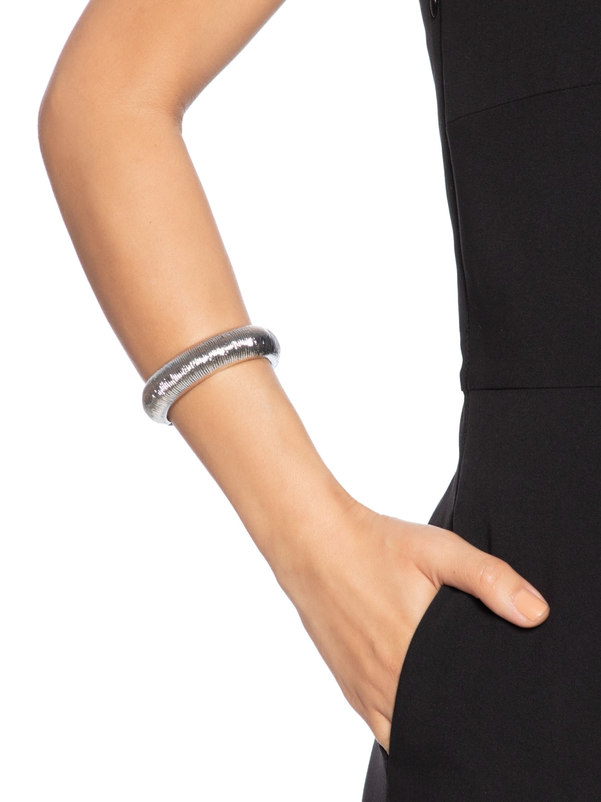 Bracelete Feminino Texturizado Prateado Market 33