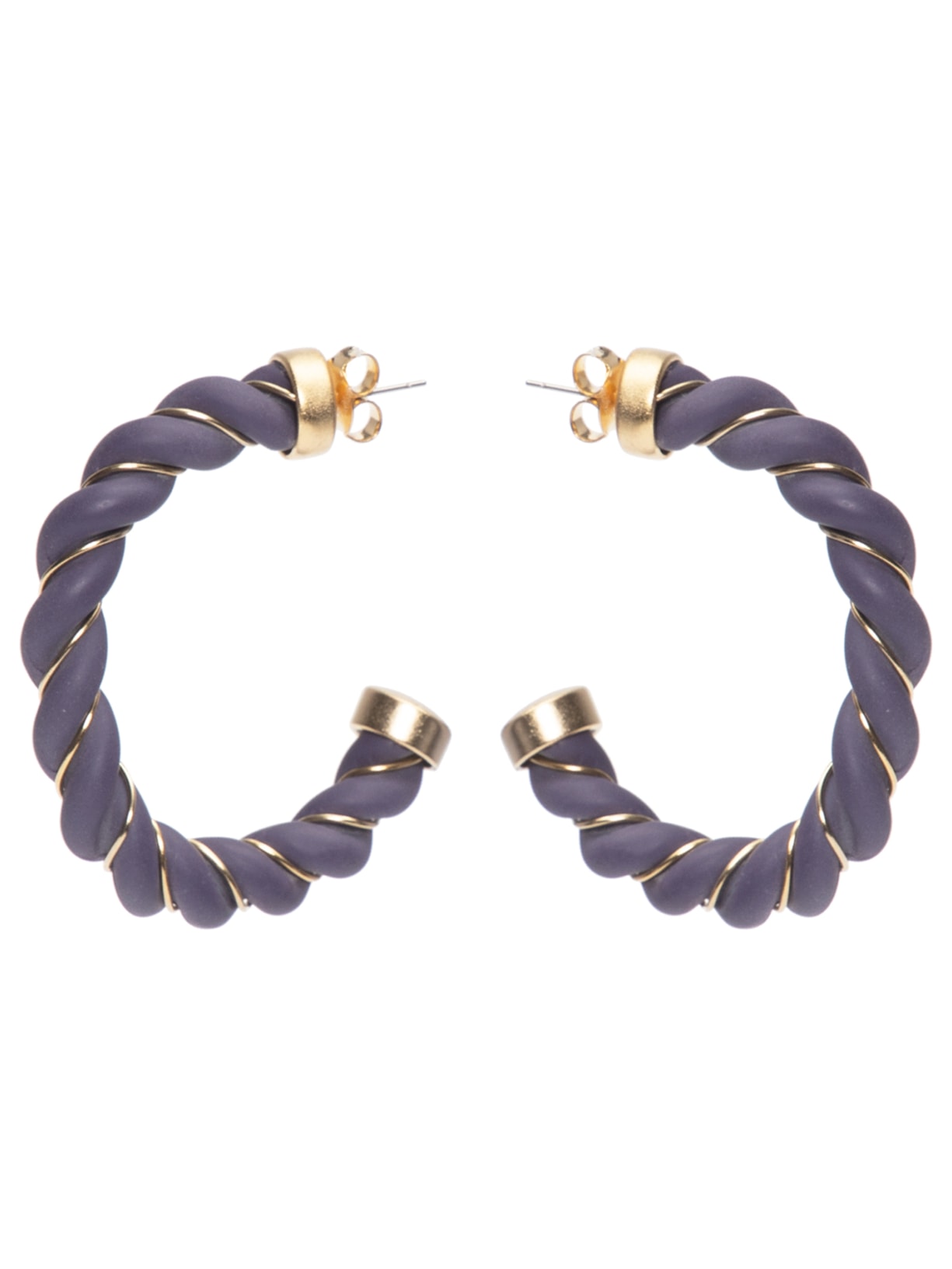 Brinco Argola Cereja Trançada - Roxo