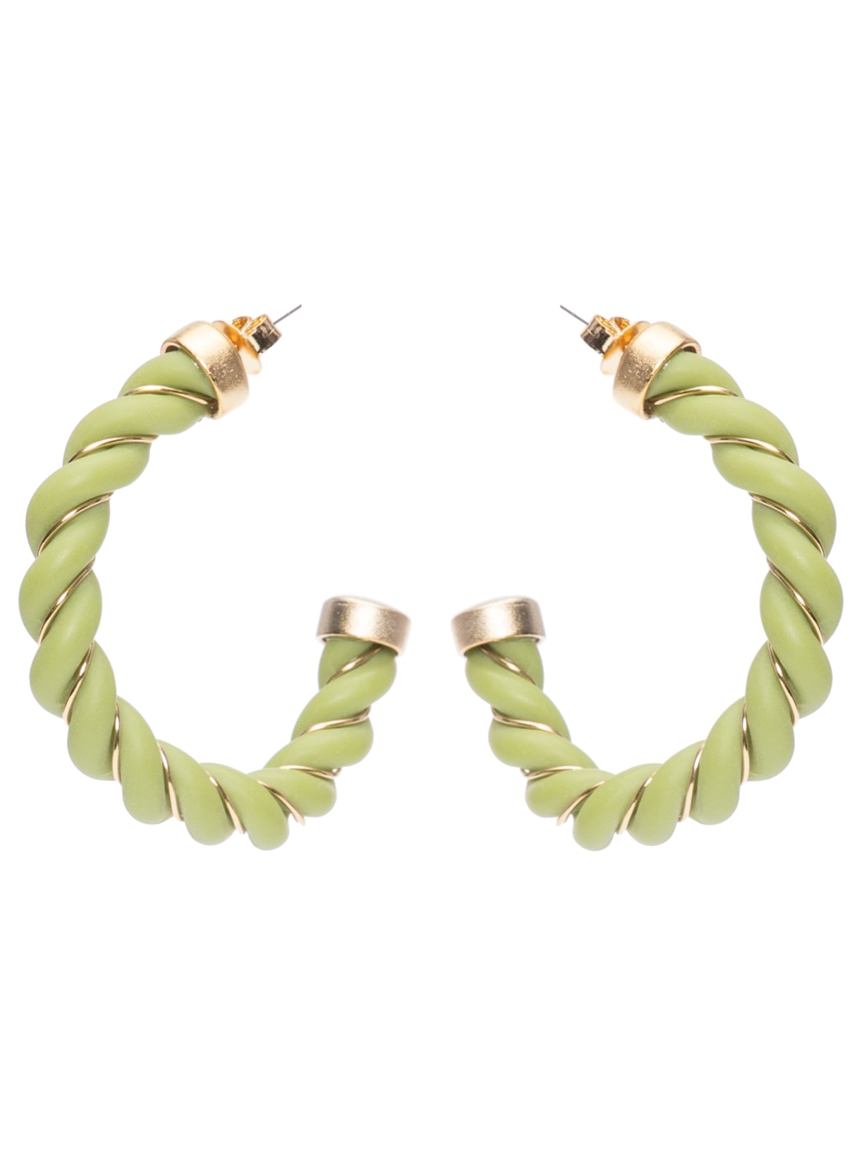 Brinco Argola Trançada - Verde