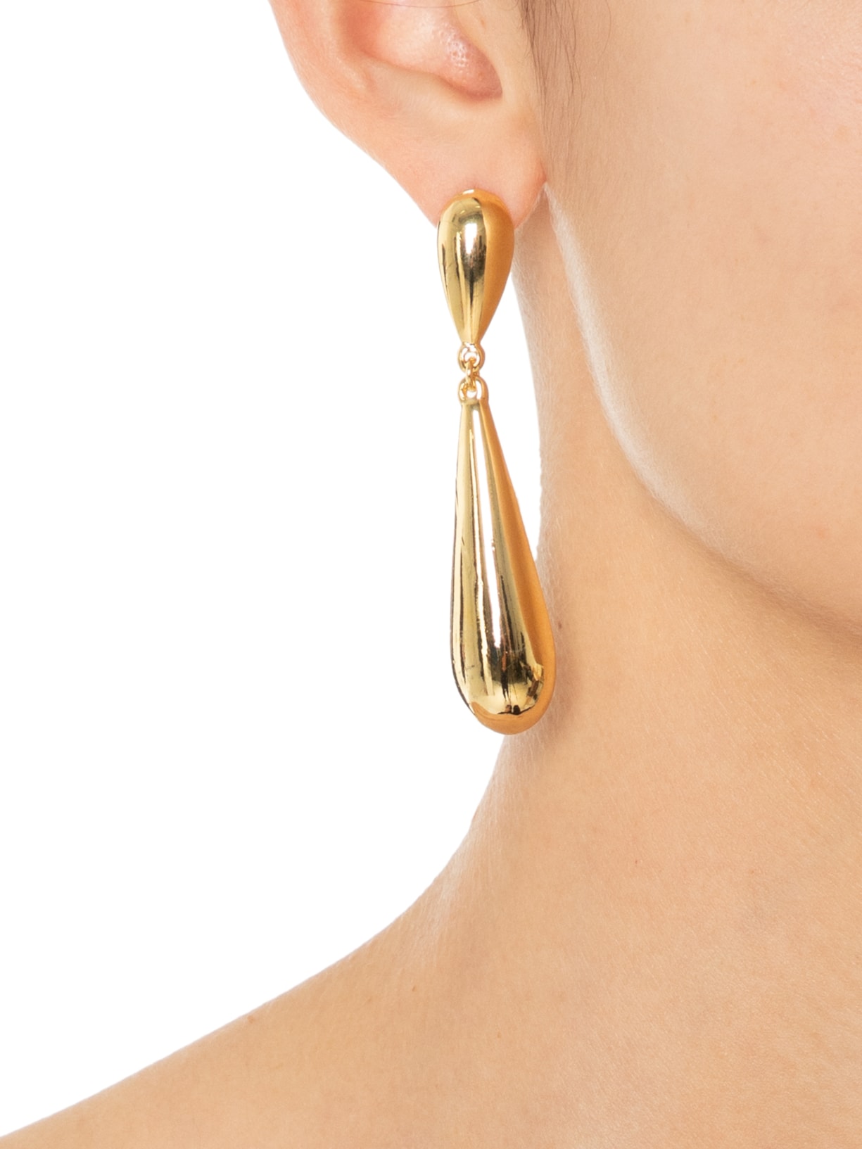 Brinco Feminina Gota Longo Dourado Lilac