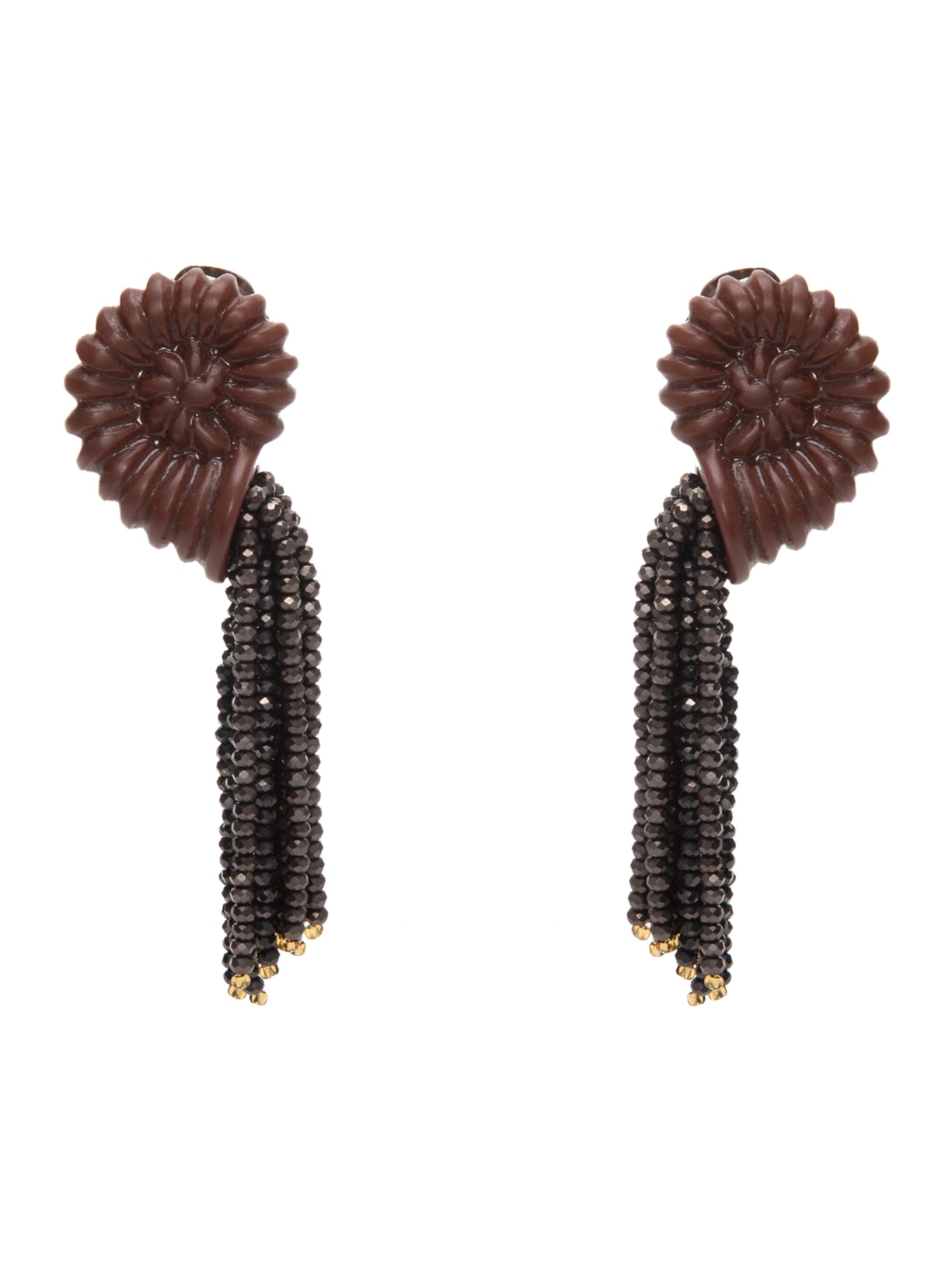 Brinco Feminino Amonita Tassel - Marrom