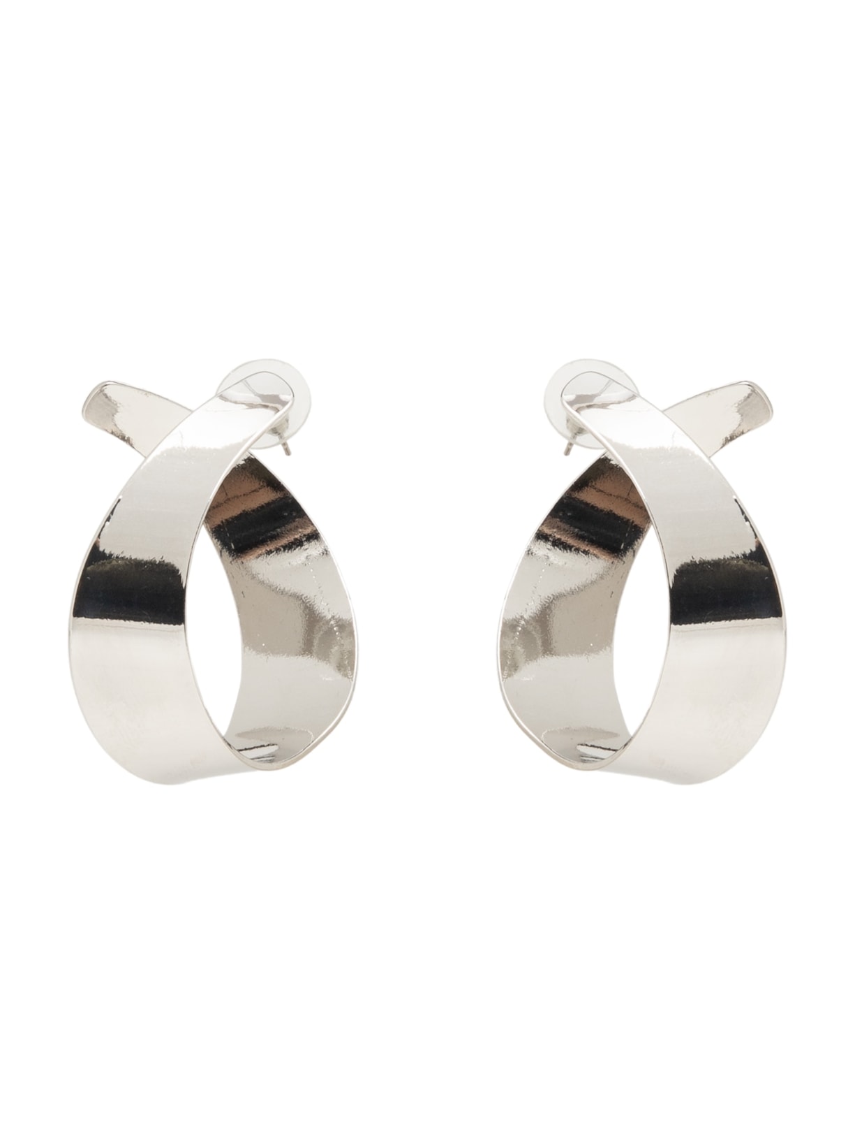 Brinco Feminino Argola Abstrata - Prateado