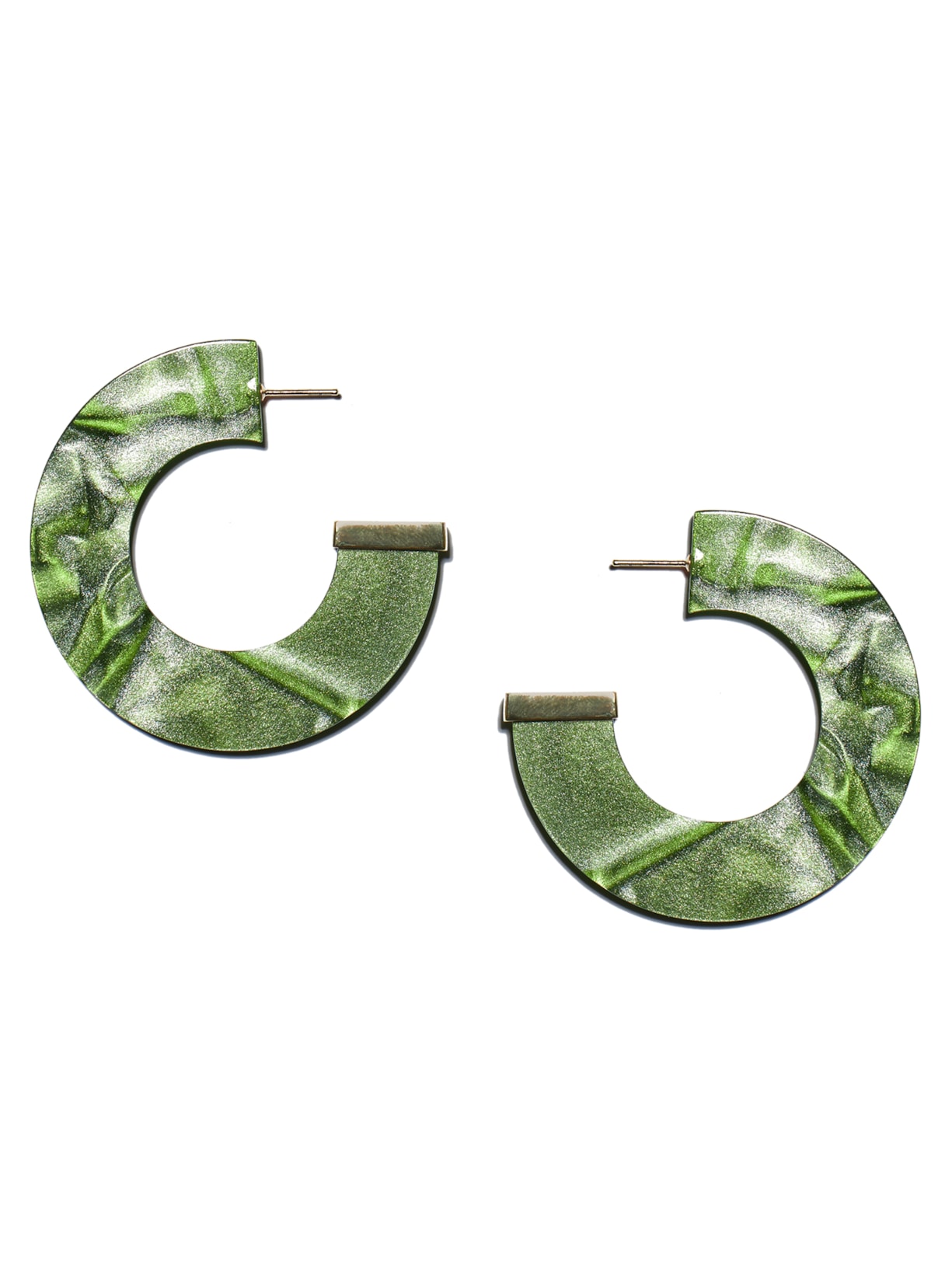 Brinco Feminino Argola Acrilic Verde Lool