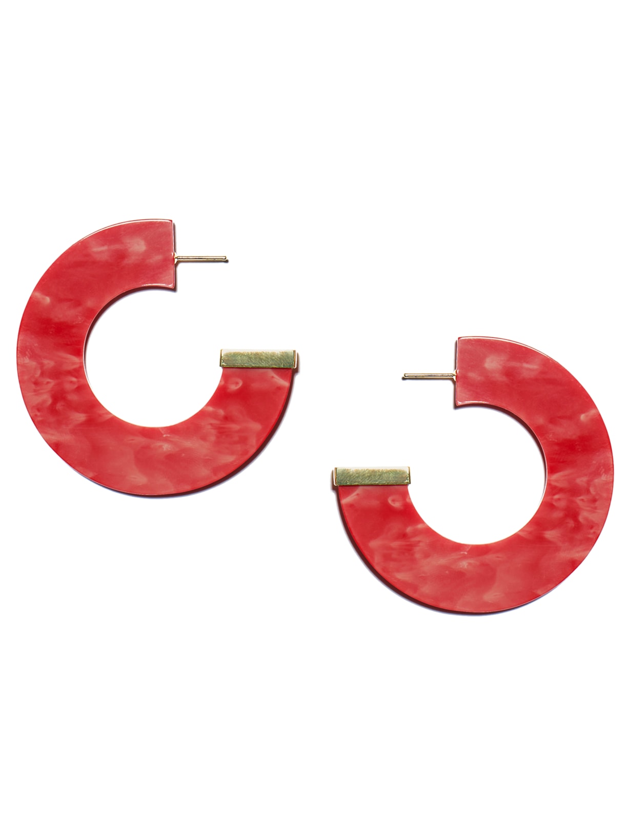 Brinco Feminino Argola Acrilic Vermelho Lool