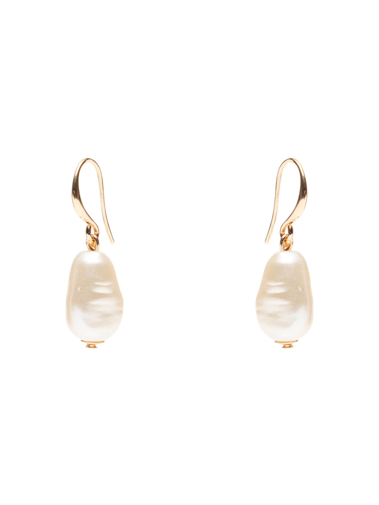 Brinco Feminino Argola Anzol Pérola - Off White