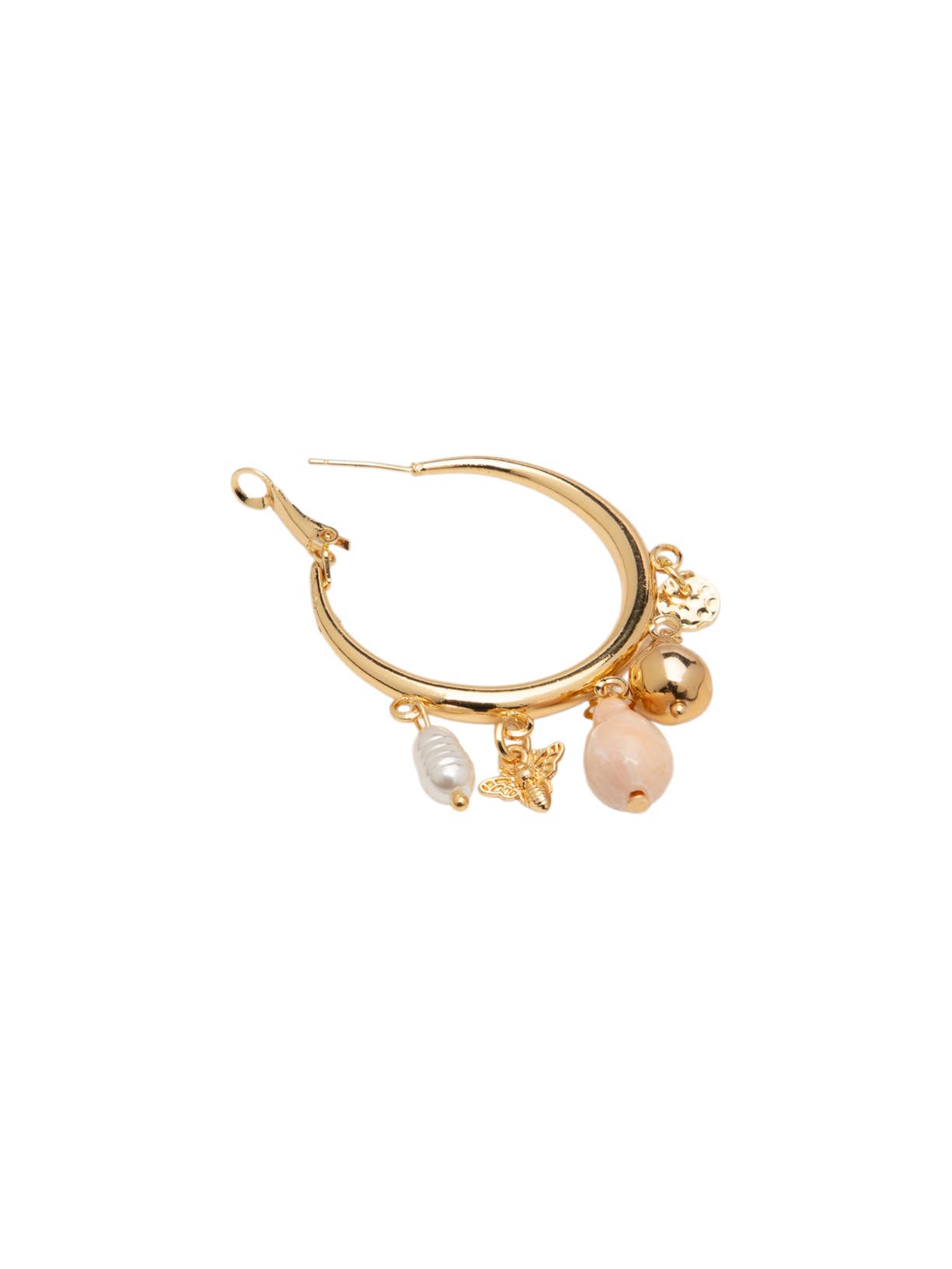 Brinco Feminino Argola Com Pingentes Dourado Market 33