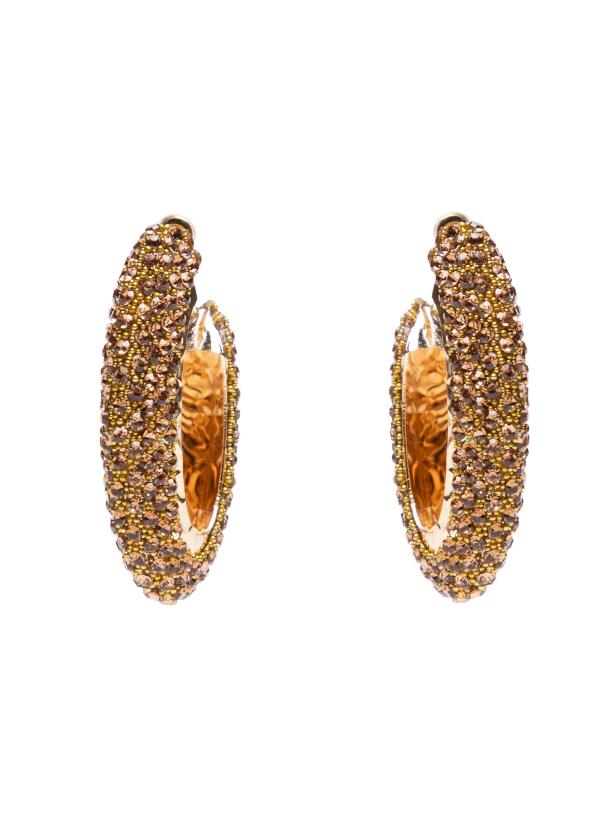 Brinco Feminino Argola Cravejada - Dourado