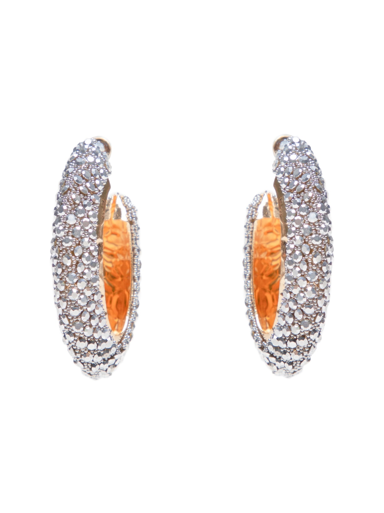 Brinco Feminino Argola Cravejada - Prata