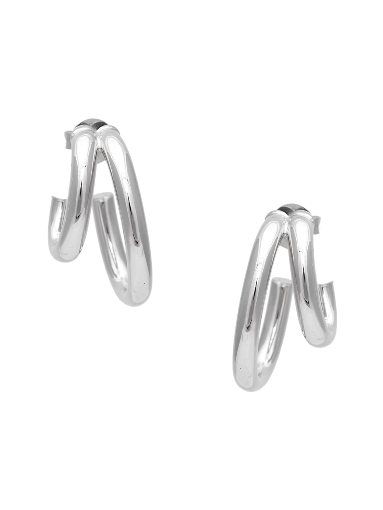 Brinco Feminino Argola Duo Essência Em Metal - Prata