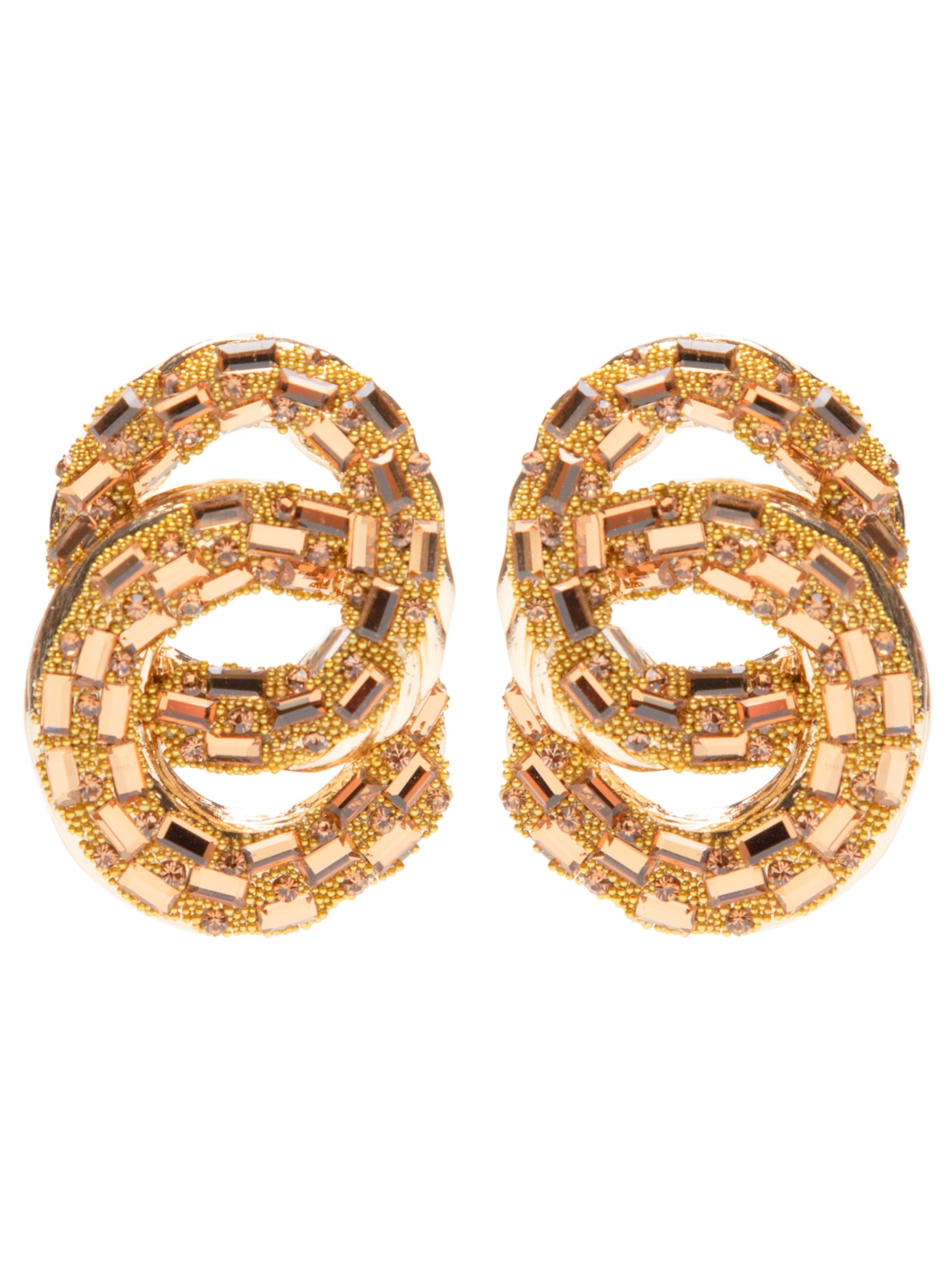 Brinco Feminino Argola Dupla Cravejado - Dourado