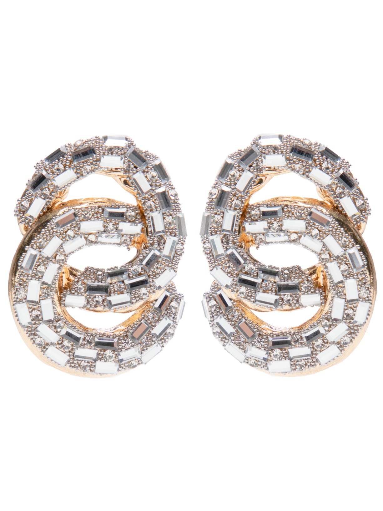 Brinco Feminino Argola Dupla Cravejado - Prata