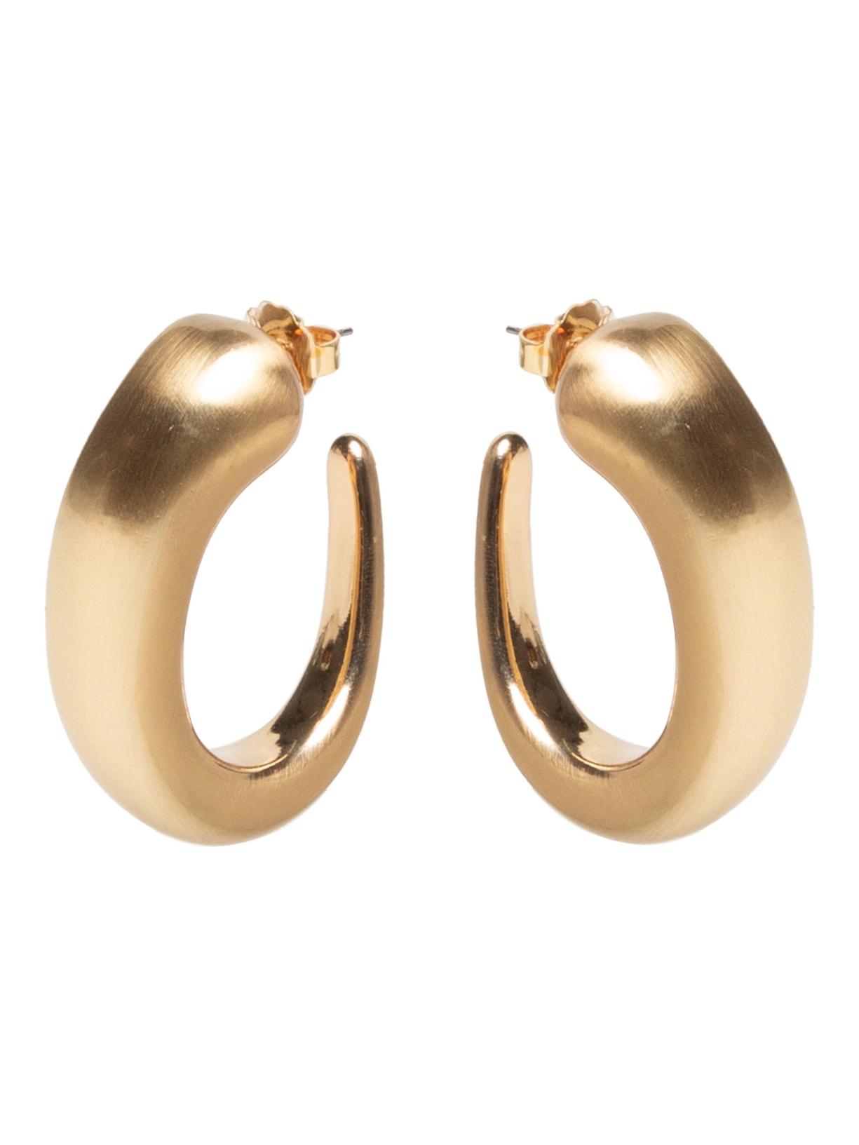 Brinco Feminino Argola em Metal Escovado - Dourado