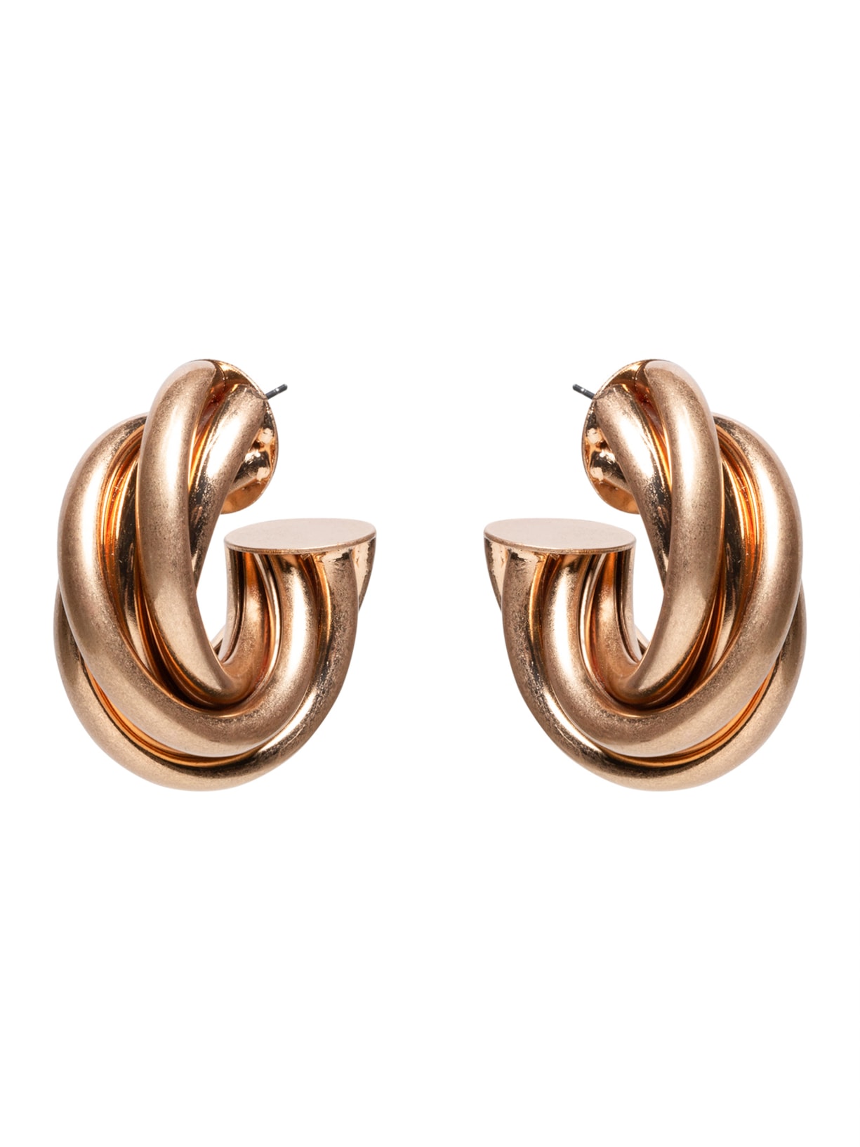 Brinco Feminino Argola Enroscada - Dourado