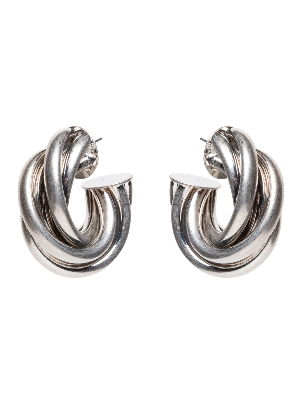 Brinco Feminino Argola Enroscada - Prateado