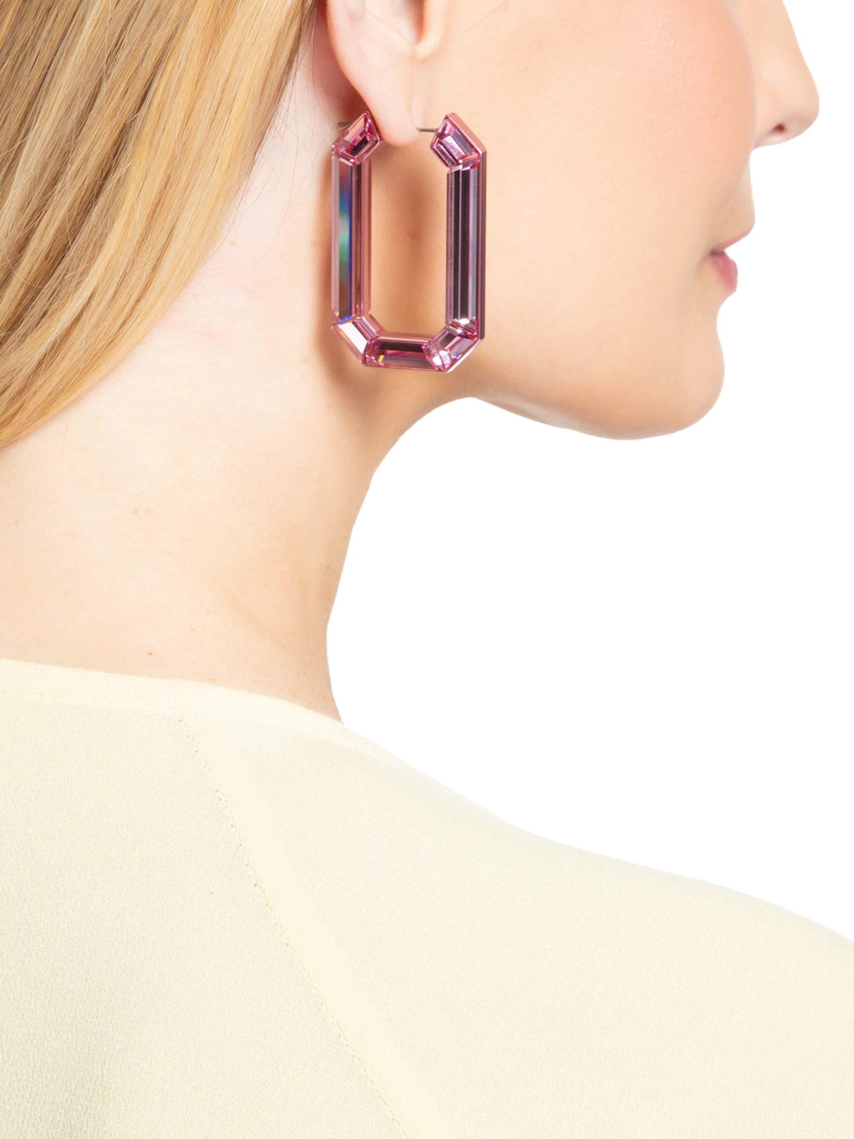 Brinco Feminino Argola Lucent Rosa Swarovski