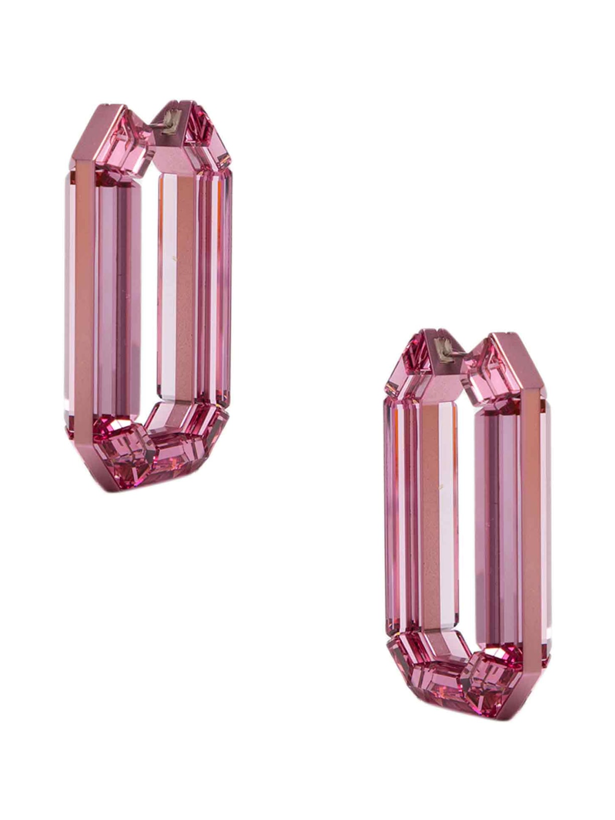 Brinco Feminino Argola Lucent Rosa Swarovski