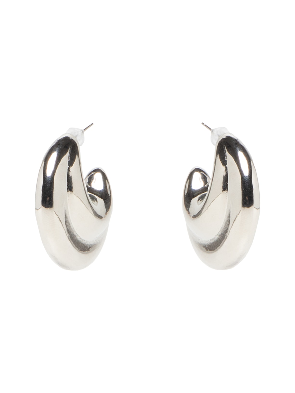 Brinco Feminino Argola Meia Lua - Prata