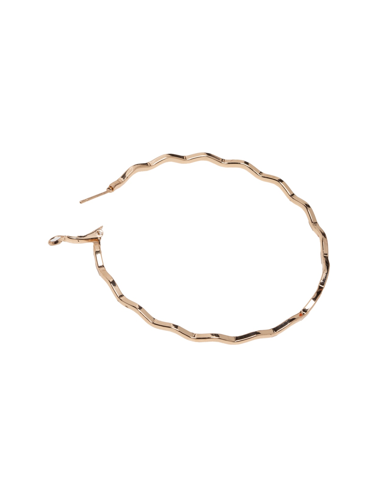 Brinco Feminino Argola Ondulada Dourado Market 33